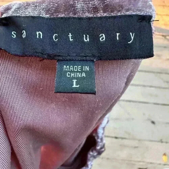 Anthropologie Sanctuary Top Off shoulder Velvet Purple L Whimsigoth renaissance - Picture 5 of 6